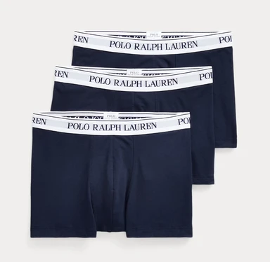 Ralph Lauren Classic Stretch-Cotton Trunk 3-Pack - Navy White