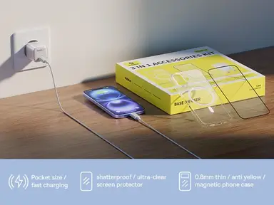 OS-Baseus Gift Box for iPhone 17 2025 3-in-1 Accessory Set 1C 45W EU