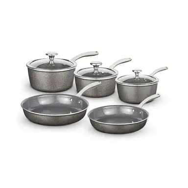 Tower Cerastone Pro 5 Piece Cookware Set with Non-Stick Coating and Riveted Steel Handles - Graphite