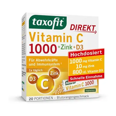 taxofit Vitamin C 1000 Direkt Granulat 20 Stück