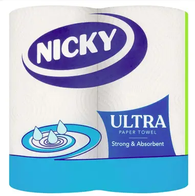 Nicky Ultra Kitchen Towel, 3-Ply, 2 Rolls