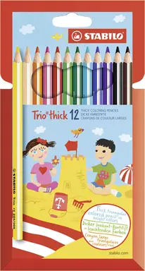 STAEDTLER Thick Pencil Tips Triangular Colored Pencils - 12-Pack - Assorted Colors