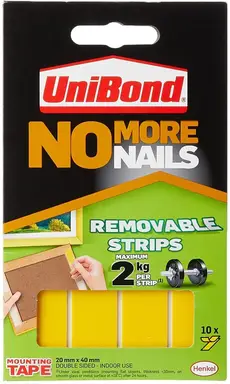 Unibond No More Nails Removable Strips 10 pk