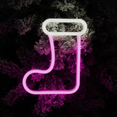 Christmas Workshop Neon Christmas Stocking Light