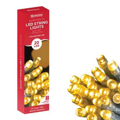 Christmas Workshop BO 20 LED String Lights - Warm White