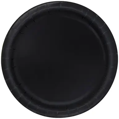 Unique Party Paper Plates, Black, 17cm, 8 Pack
