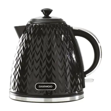 DAEWOO Argyle Jug Kettle, 1.7L, Textured, Black - SDA1773
