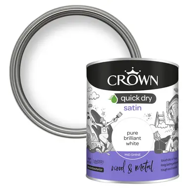 Crown Quick Dry Satin Brilliant White 750ML