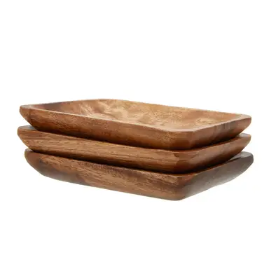 Maison by Premier Kora Acacia Set of 3 Serving Dishes