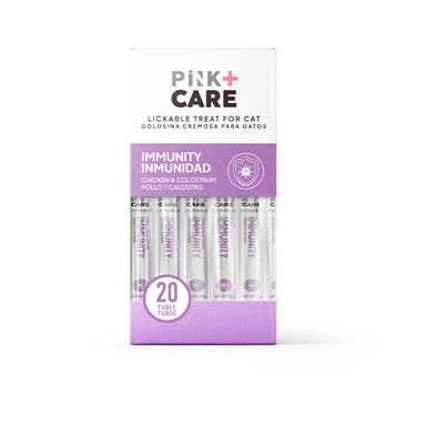 PINK+CARE Friandises liquides pour chat au poulet et colostrum de chèvre - 20 × 15 g 