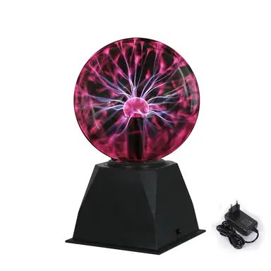 Goeco Magic Plasma Lampe, 6 Zoll, kugelförmige Weihnachtsdeko, Nachtleuchte, rot, schwarz, reagiert auf Berührung und Geräusche