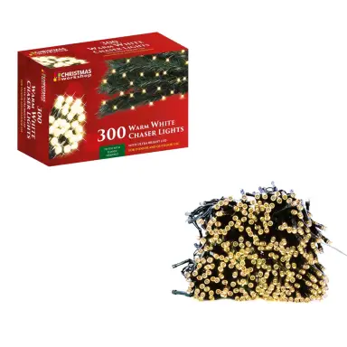 Christmas Workshop 300 LED Warm White Chaser Lights