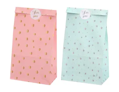 Mikirei Party Bags Dots & Stars Pink/Blue 6pcs