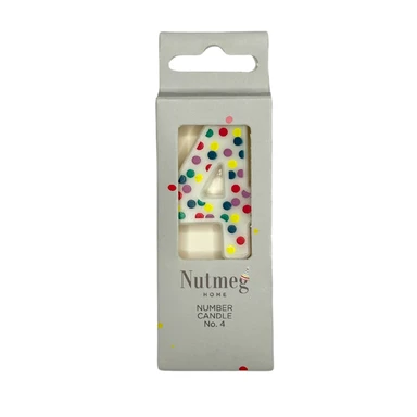 Nutmeg Cake Candle Spots Number 4 Multicolour