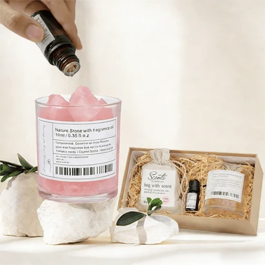 Zooly Crystal Diffuser Gift Set - White Peach Oolong (Pink Crystal), 380G, 1 Set