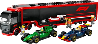 LEGO City 60445 F1 Truck met Red Bull 20 & Aston Martin 24 F1 Auto's Set