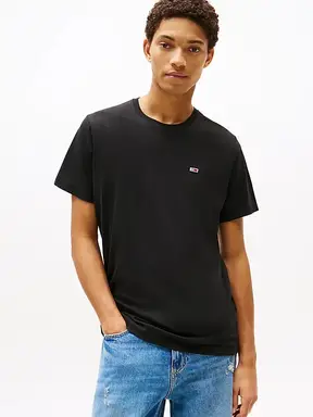 Tommy Hilfiger TJM Slim Jersey T-shirt met ronde hals, extra lange pasvorm, heren, zwart, XXL