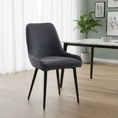 Dining Chairs Oscar Graphite Grey 2pcs