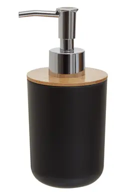Maison by Premier 300 ml Black Lotion Dispenser, Sustainable Bamboo Fibre Hand Lotion Pump, Modern Design Soap Dispenser