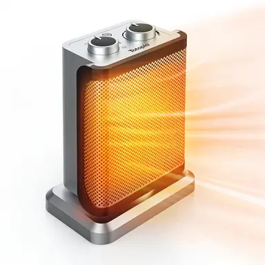 Totopia 1500W PTC Ceramic Heater, Portable Space Electric Heater with Adjustable thermostat, Fast Fan-Forced Heating with Oscillation, 2 Heat Settings, Tip-Over & Overheat Protection, Ideal for Indoor Use, PTC-1509