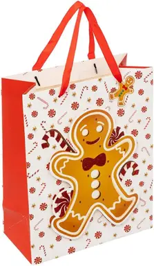 Medium Gingerbread Printed Gift Bag