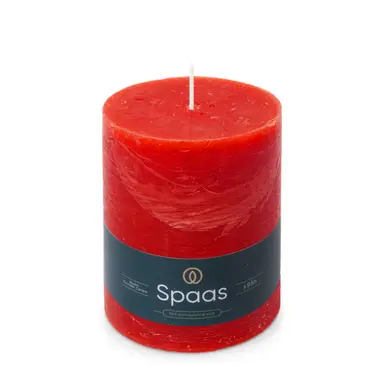 Spaas Pillar Candle Rustic Unscented Red D:10xH:13cm