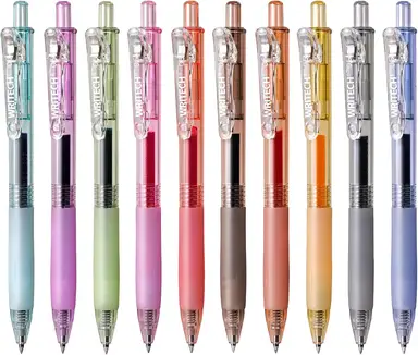 Stylos à encre gélatineuse rétractables WRITECH à séchage rapide 0,5 mm bille Multicolore Pour le journal intime, le dessin, le zentangle et la prise de notes (Multicolore)