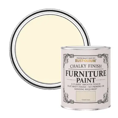 RUST-OLEUM CHALKY FURNITURE PAINT CLOTTED CREAM 750ML