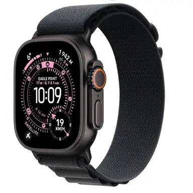 Apple Watch Ultra 3 GPS + Cellular 49 mm - Boîtier en titane noir avec bracelet Alpine noir - Grand