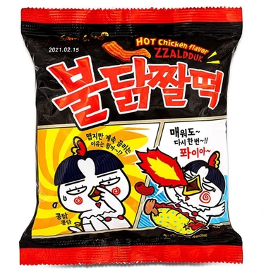 Samyang Hot Chicken Flavour Zzaldduck Snack (Topokki Shape) 120g