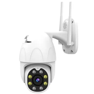 TENVIS 1080P HD Smart-Outdoor-Überwachungskamera 360° IP65 wasserdicht Vollfarbige Nachtsicht bidirektionale Audio-Bewegungserkennung kompatibel mit Alexa Weiß T8864D