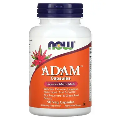 NOW Foods Multivitamin for Men ADAM Daily Wellness Support Capsules - 90 Vegan Capsules