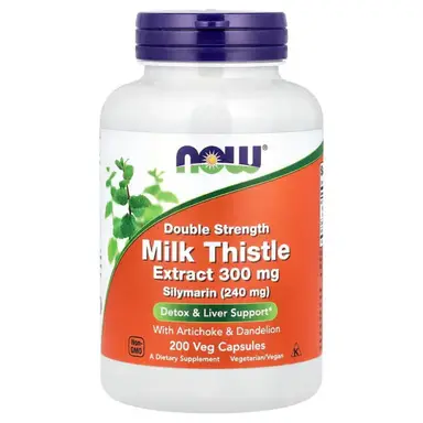 NOW Foods Milk Thistle + Artichoke + Dandelion Liver Health 300mg Capsules - 200 Vegan Capsules