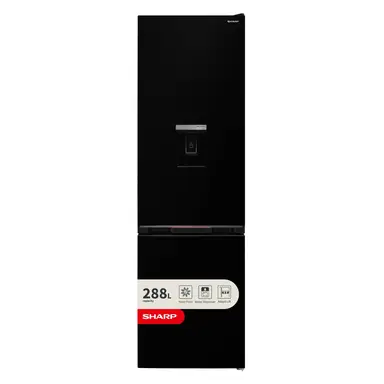 SHARP SJ-BB05DTDBE-EN 60cm Wide 60/40 Split NanoFrost Fridge Freezer with Water Dispenser - Black - E Rated