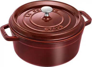 Staub braadpan 24 cm ronde grenadine