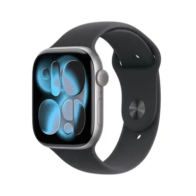 Apple Watch Series 11 GPS + Cellular 46mm Space Grau Aluminium-Gehäuse mit schwarzem Sportarmband - M/L