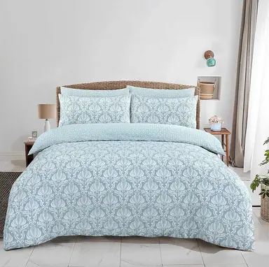 NightComfort Duvet Cover Set Hana Reversible Aqua Double