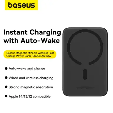 Baseus Magnetische Mini Air Wireless Schnelllade-Powerbank 10000 mAh 20 W Cluster Schwarz