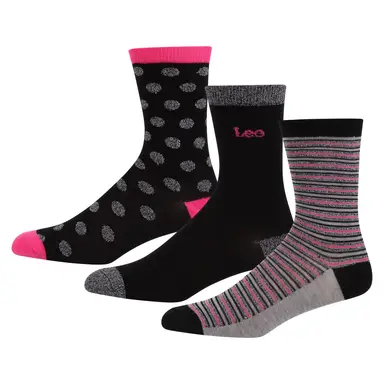 LEE cadeausokken Anoushka - zwart/grijs gestreept / effen zwart/grijs / met vlekken - 37-40