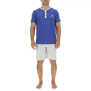 PIERRE CARDIN Pyjama pour homme ENC bleu royal/gris clair - Taille XL