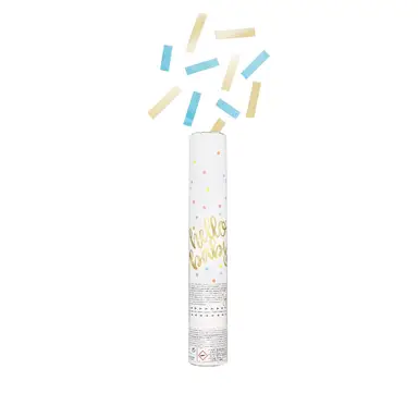 Unique Party "Hello Baby" Blue Confetti Cannon