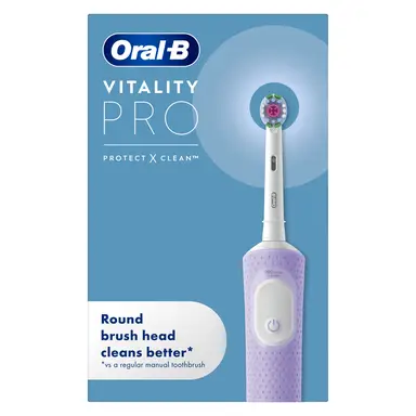 Oral-B Vitality Pro Electric Adult Toothbrush, 3 Brushing Modes, Purple