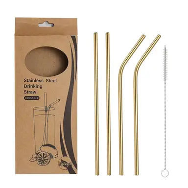 Huacan Creative Mixing Stainless Steel Straw Set 5-piece