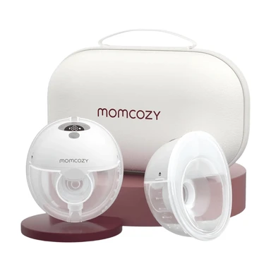 Momcozy M5 Tragbare Elektrische Milchpumpe, Freihändige Milchpumpe, Doppelter Dichtungsflansch, 3 Modi 9 Saugstufen, 2 Stück, Für Stillende Mütter
