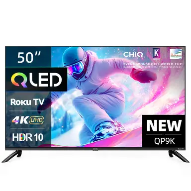 CHiQ U50QP9K 4K Smart QLED Roku TV HDR10 HLG， Dolby Audio， Works with Alexa， DVB-T2/T/C， Support Apple Air-Play， Prime Video， HDMI2.1， USB2.0