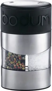 Bodum TWIN zout- en pepermolen - zwart, verstelbare keramische molen