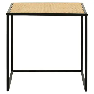 Interiors by Premier Side Table Depok Square Black/Rattan