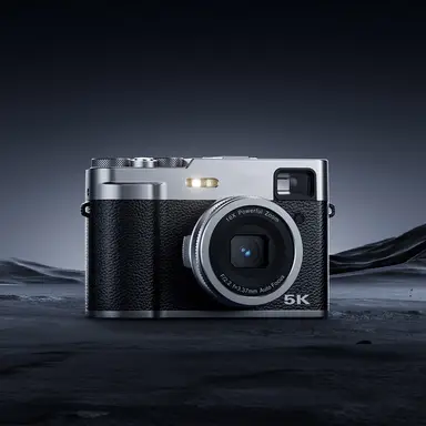 Songdian Digital Camera Retro 48MP Autofocus Compact with 5K Ultra HD 2.8-inch LCD Optical Viewfinder Digital Camera for Students Teenagers Beginners-black