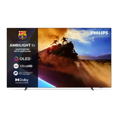 Philips Ambilight 55OLED760 4K OLED Smart TV - 55 Zoll Display mit P5 AI Perfect Picture Engine Ultra HD, Titan OS, Dolby Vision und Atmos Sound - Kompatibel mit Alexa und Google Sprachassistent [Energieklasse F]