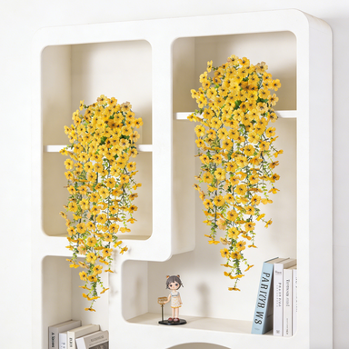 4Pcs 29.5in/75cmArtificial Flowers for Outdoors,Fake Plant Spring Summer Decor, No Fade Faux Flower for Front Door Porch Planter Patio Yard Garden(yellow)